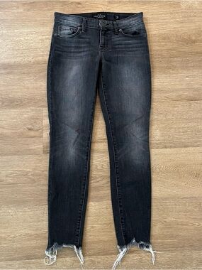 Lucky Brand Stella Skinny Low Rise Ankle Jeans Black Denim Size 0 / 25